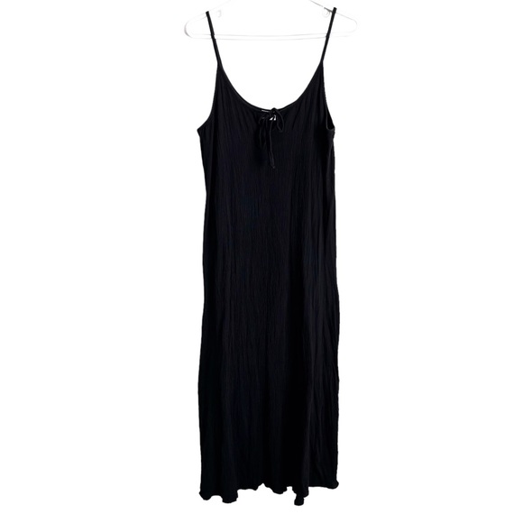 Vintage Dresses Vintage Sportsgirl Black Maxi Dress Gauzy Beach